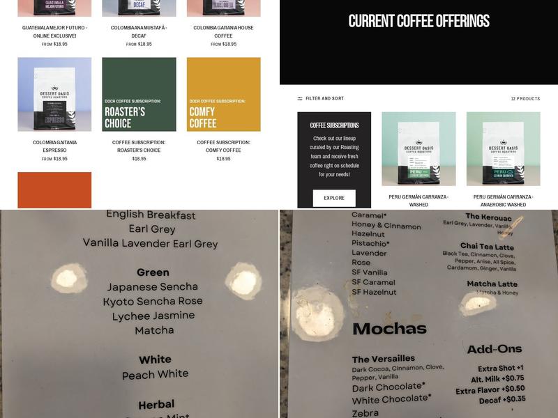 Dessert Oasis Coffee Roasters Ferndale Menu