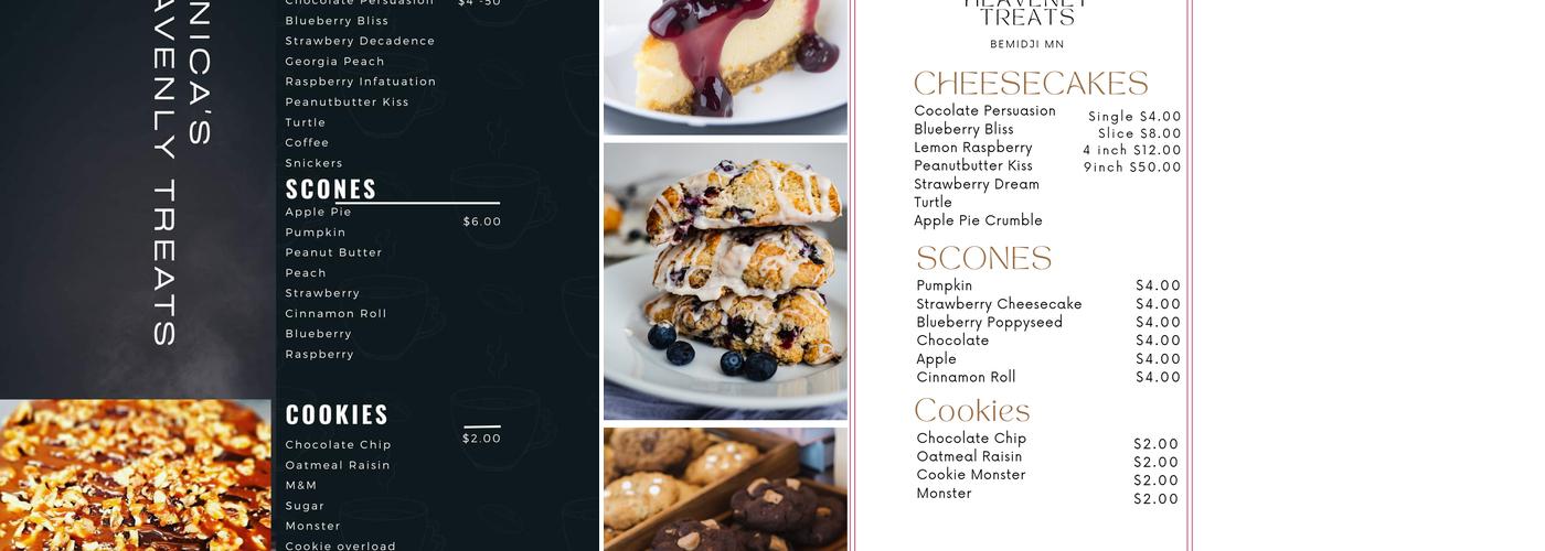 Monica's Heavenly Treats Menu
