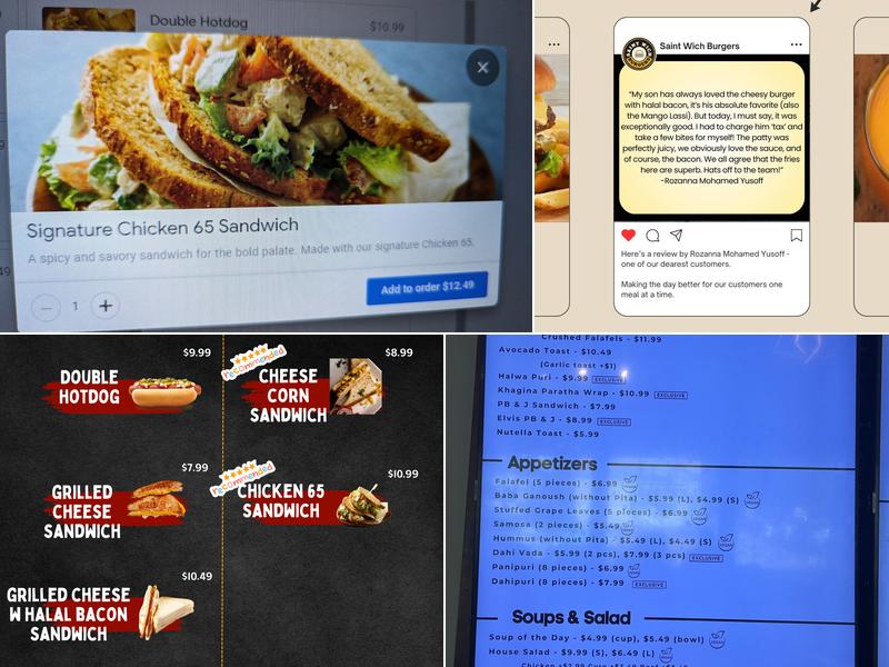 Saint Wich Burgers Menu