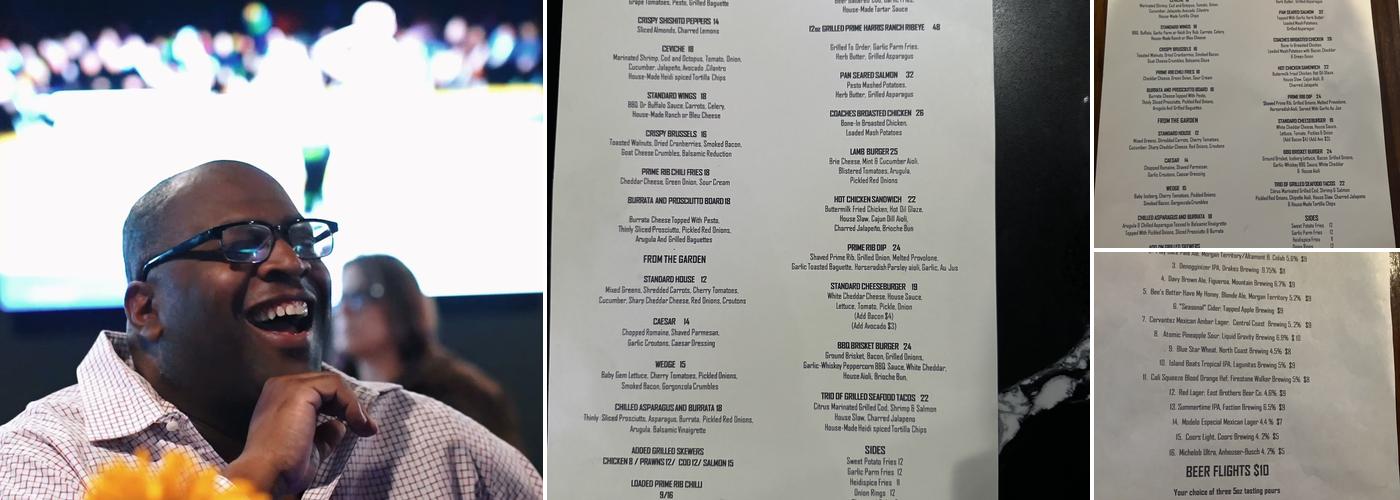 The Standard Pub Menu