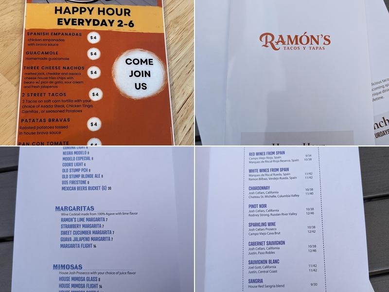 Ramon’s Tacos y Tapas Menu