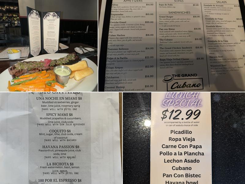 The Grand Cubano Menu