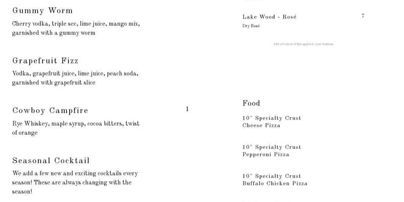 Hop Notch Brewing Co. Menu