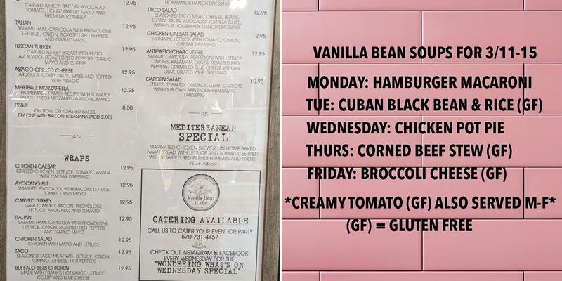 Vanilla Bean Cafe Menu