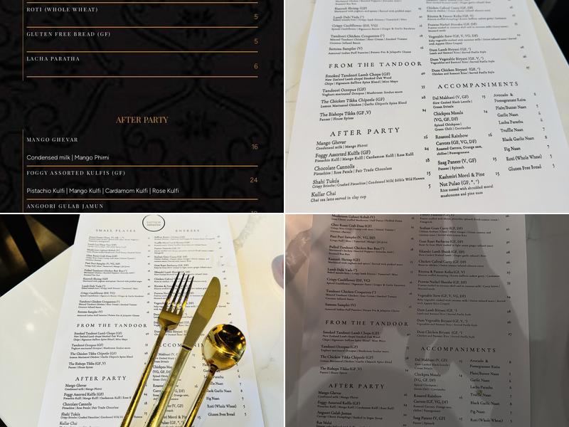 Saffron Red Bank - Modern Indian Dining Menu