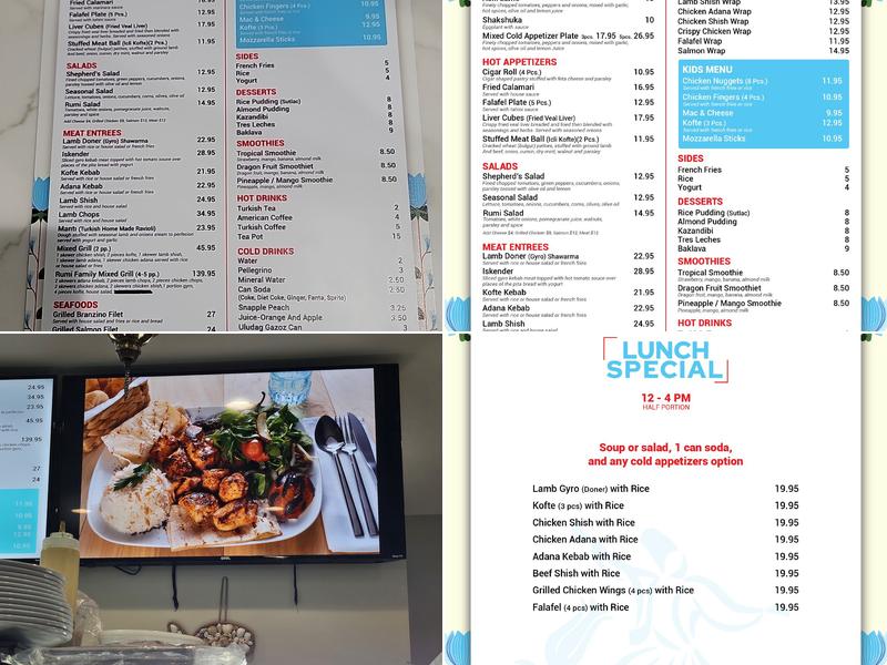 Rumi Mediterranean Cafe & Grill Menu