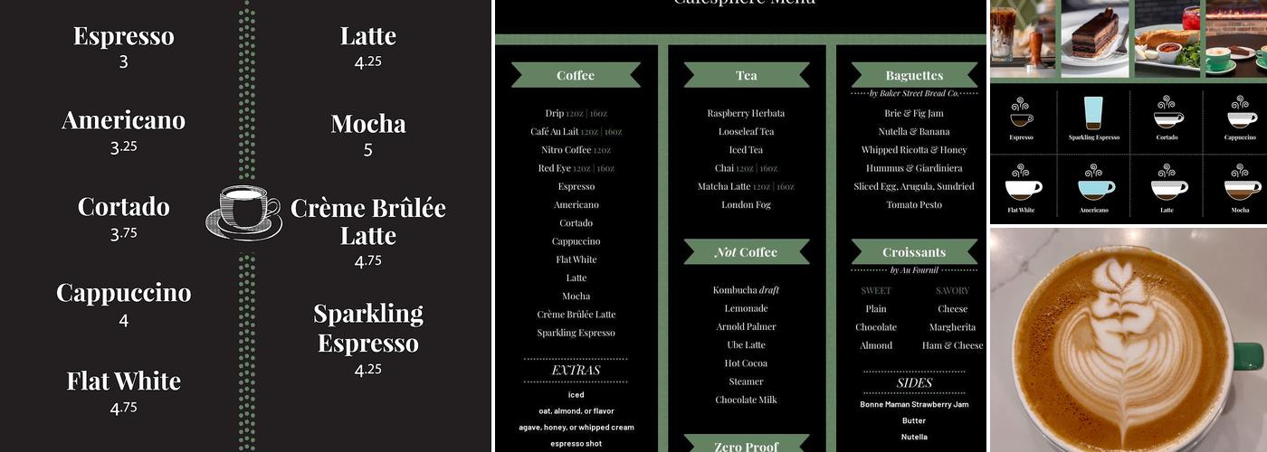 Cafesphere Menu