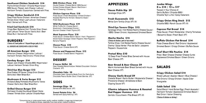 Third Eye Brewing Company Menu