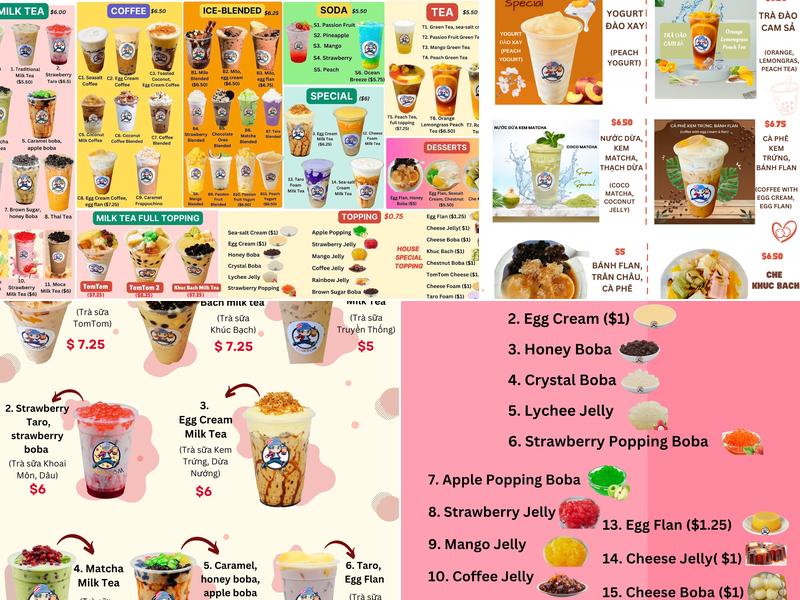 Boba TomTom Menu