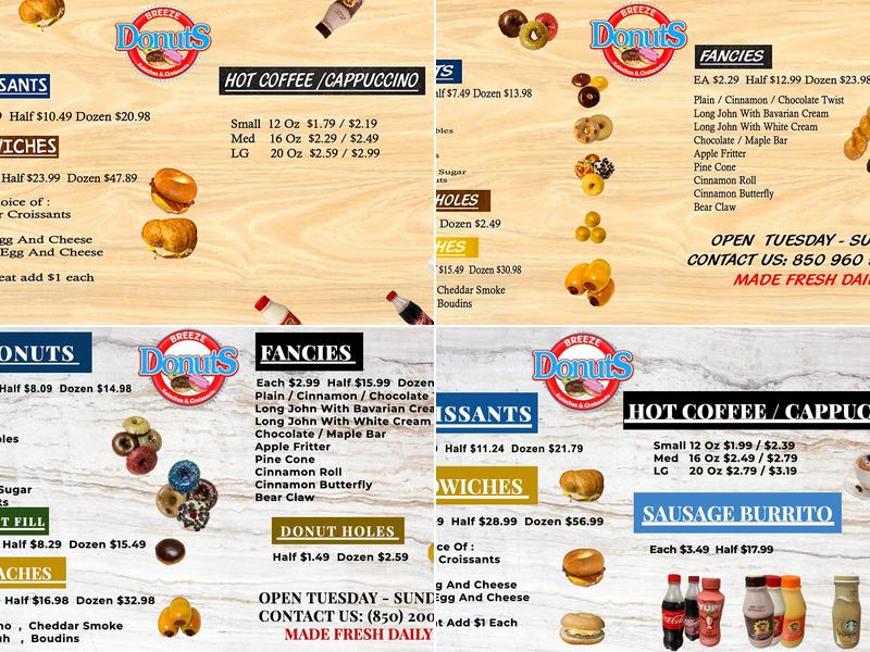 Breeze Donuts and Kolaches Menu
