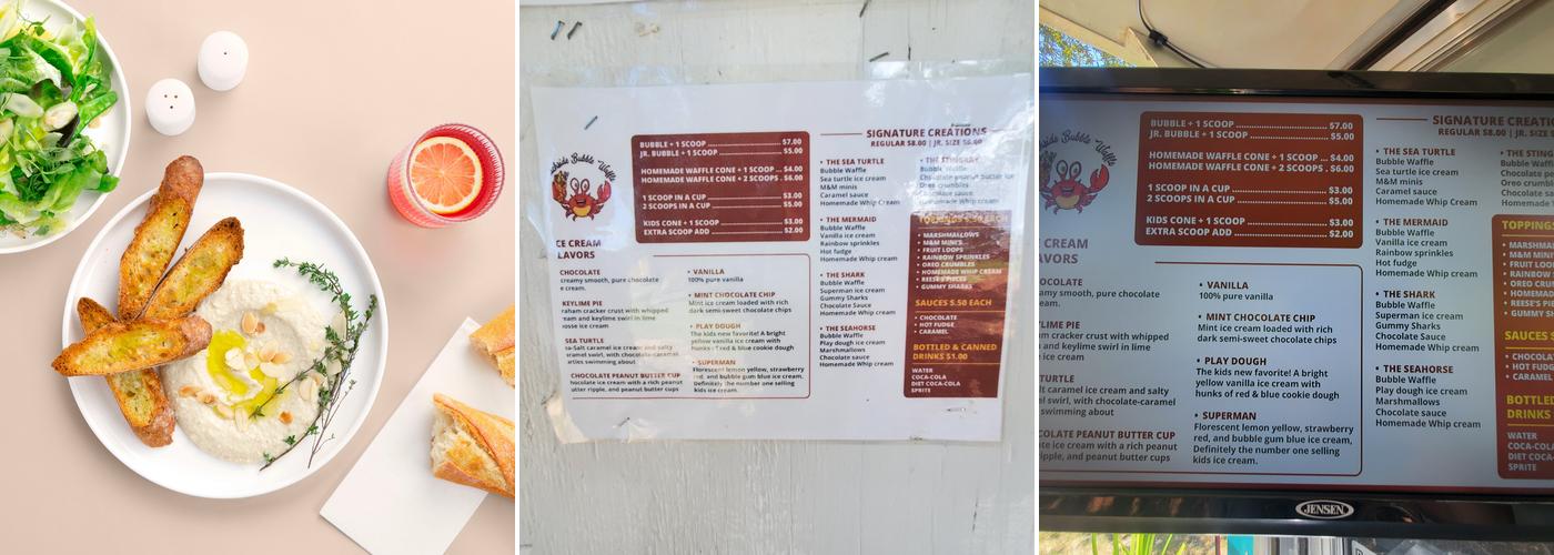 Beachside Bubble Waffle Menu