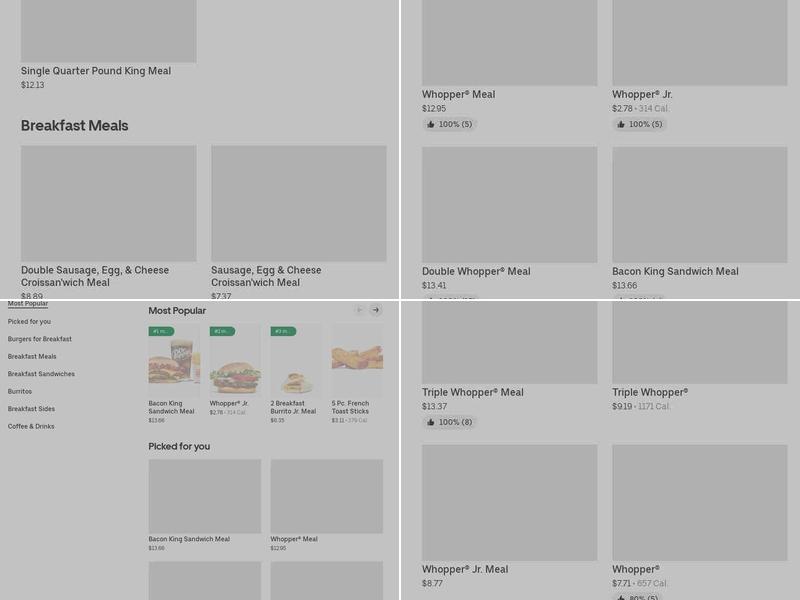 Burger King Menu