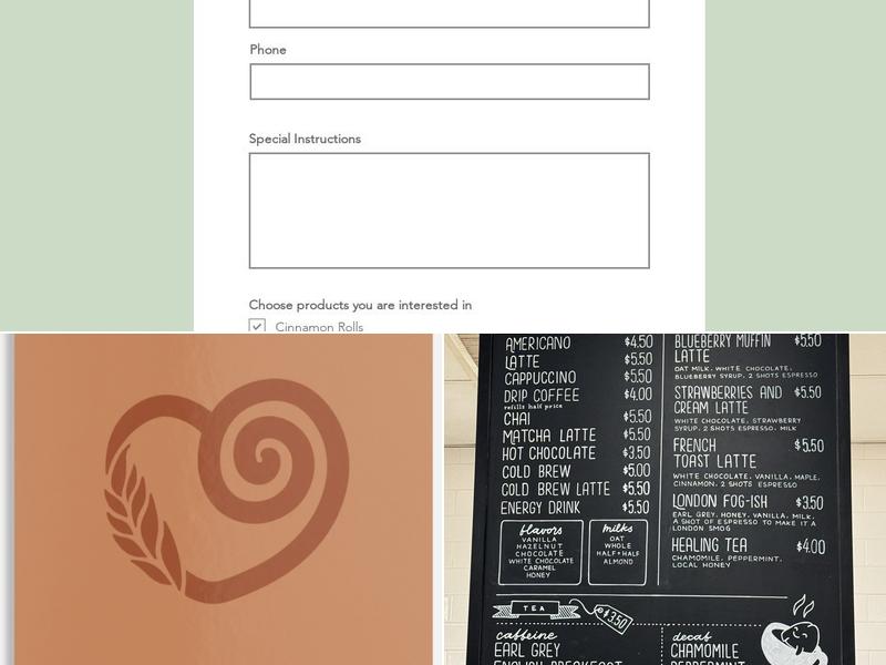 Rolled Out Bakery Menu