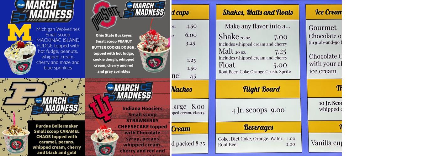 Jebi's Ice Cream Shoppe Menu