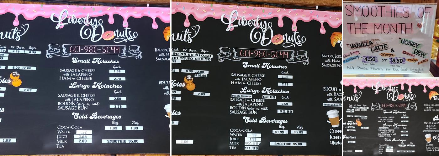 Liberty Donuts LLC Menu