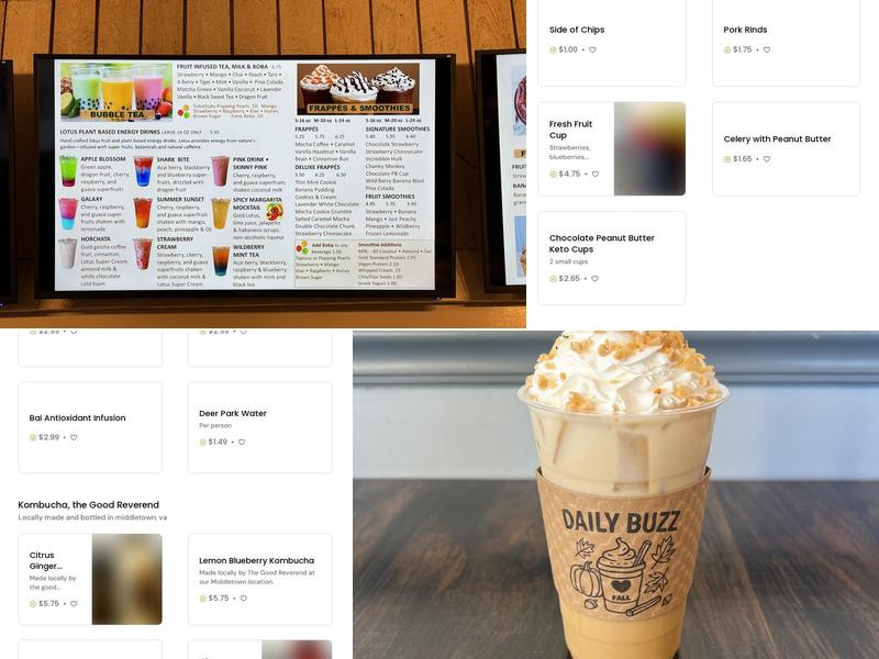 Daily Buzz Cafe Middletown Menu