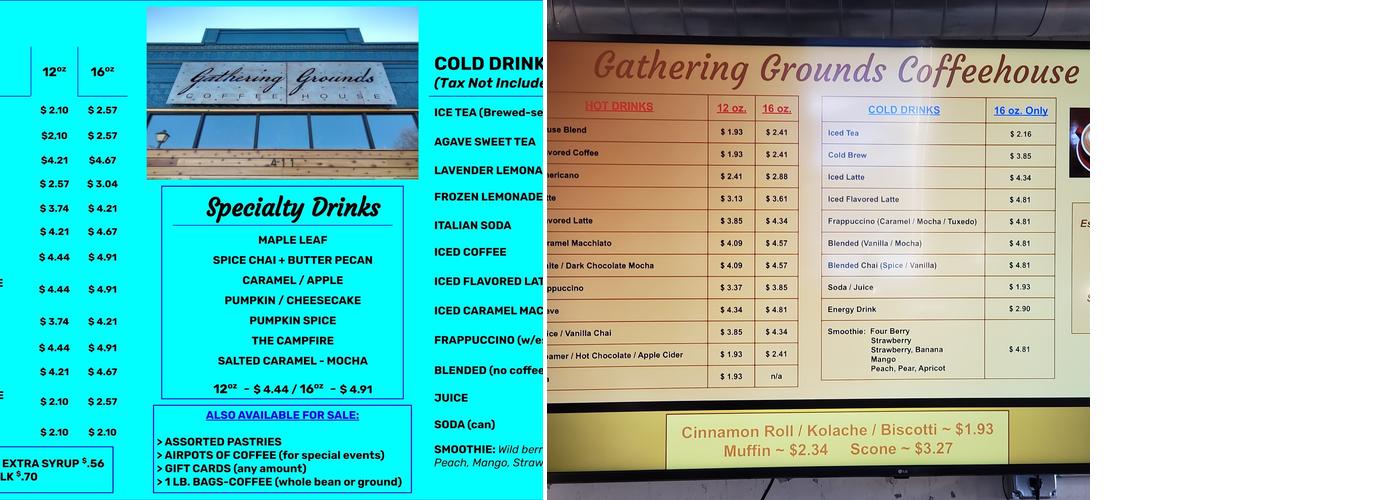 Gathering Grounds Coffeehouse Menu