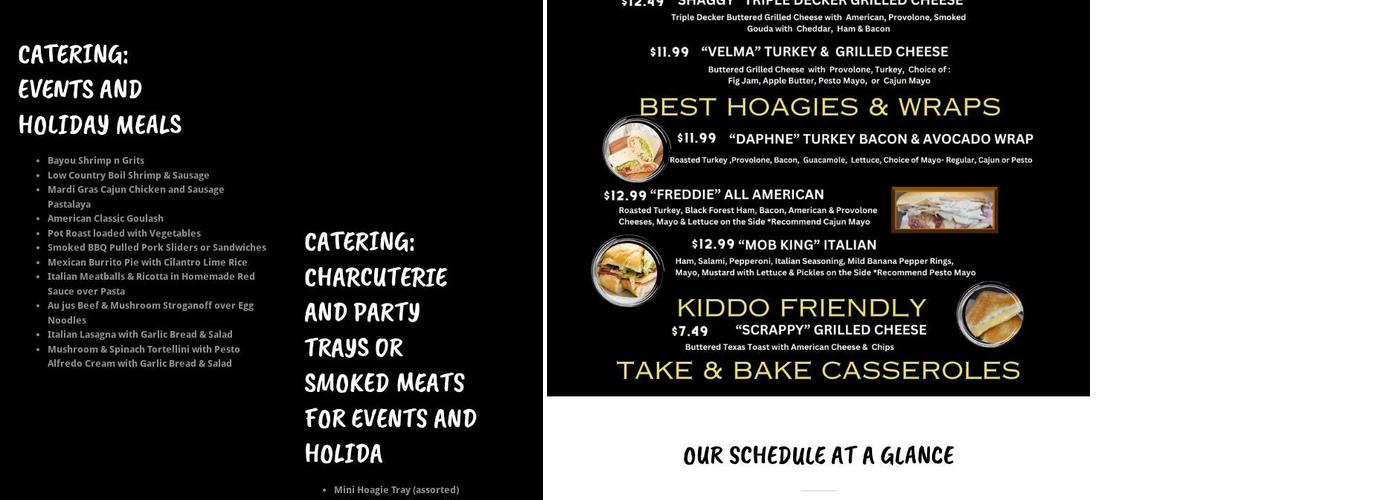 Comfy Food 2 Go Menu