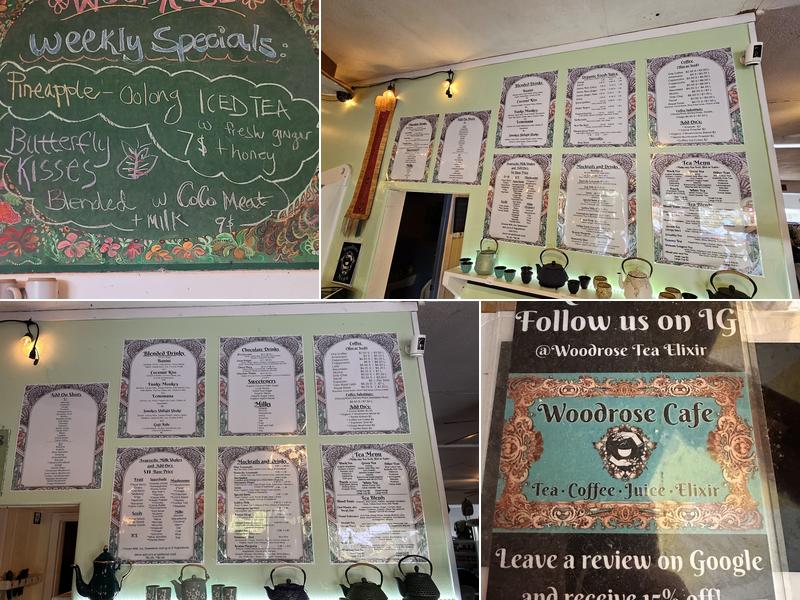 WoodRose Tea Lounge, Juice , Coffee and Elixir Bar Menu