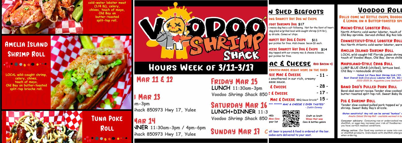 Voodoo Shrimp Shack Menu