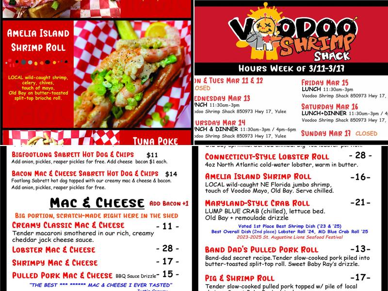 Voodoo Shrimp Shack Menu
