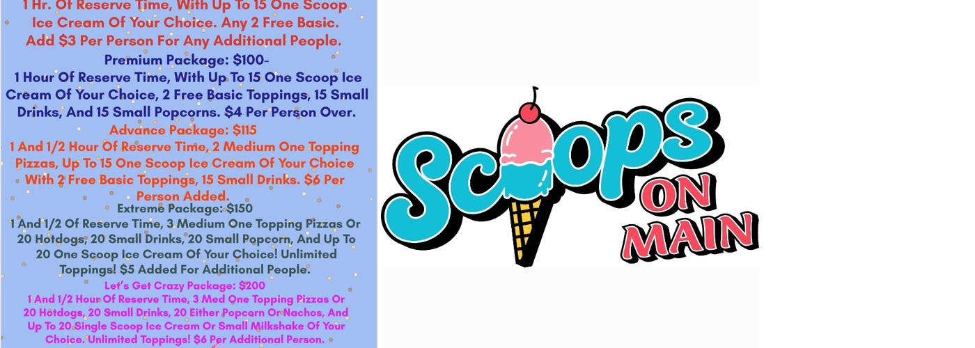 Scoops On Main LLC Menu