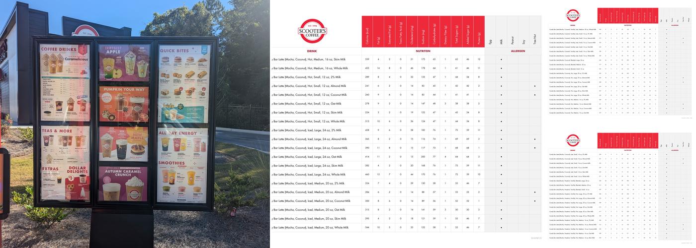 Scooter's Coffee Menu