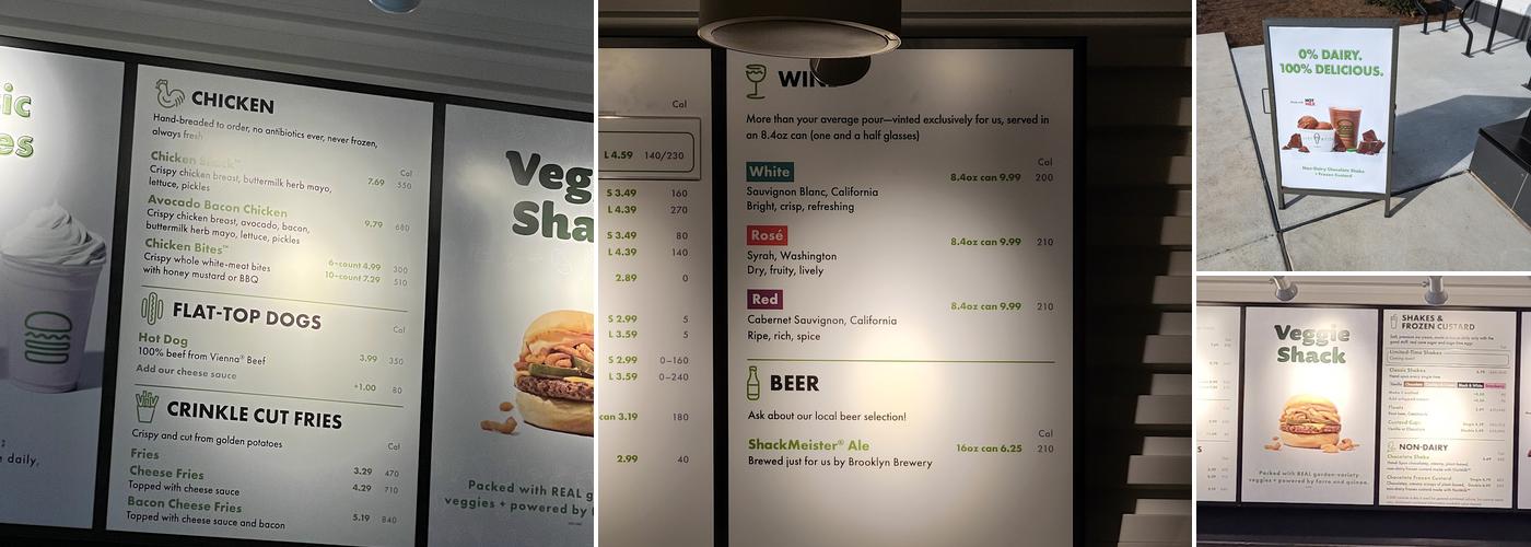 Shake Shack Liberty Center Menu