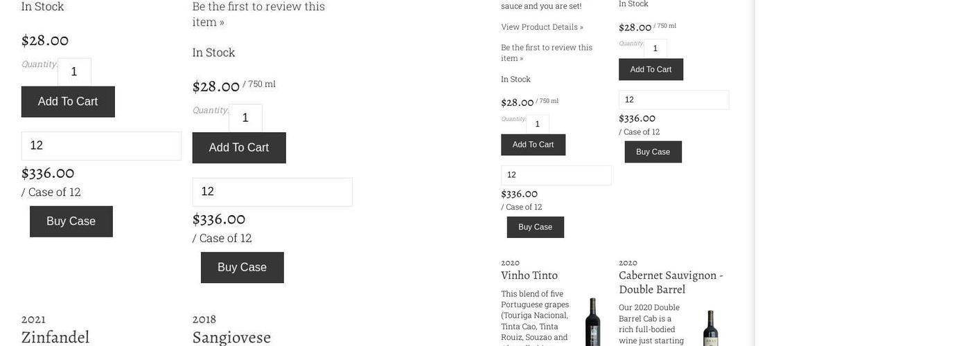 Krissie Vineyards Menu