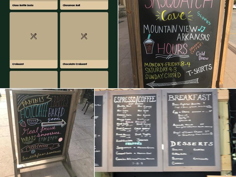 Sasquatch Cave Menu