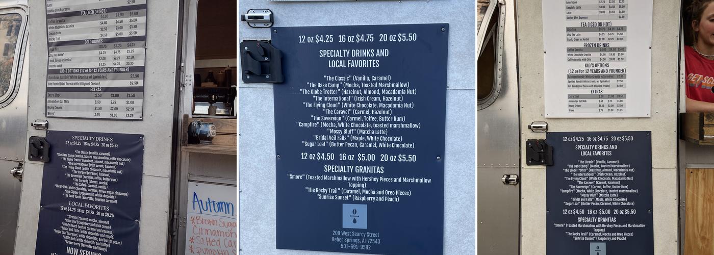 Stream Coffee Co Menu