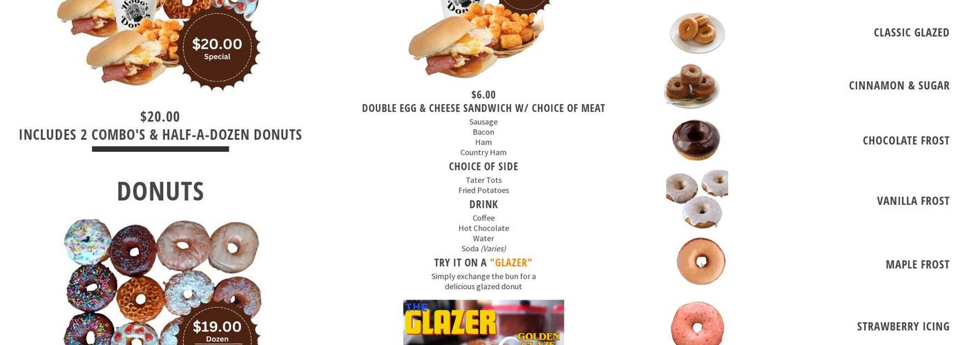 Hobo’s Donuts Menu