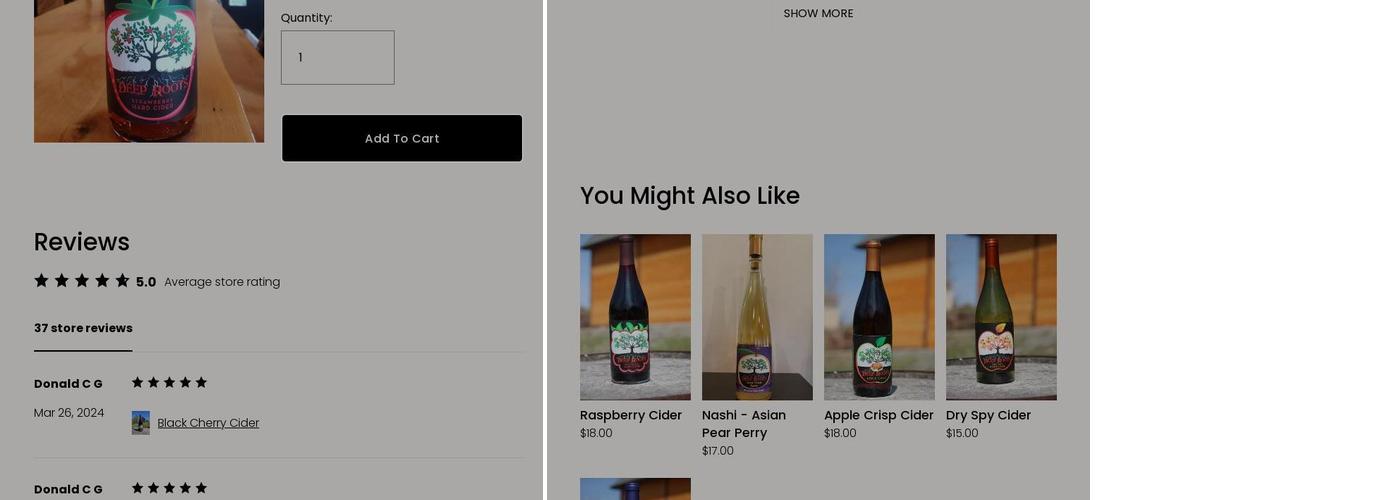 Deep Roots Hard Cider Menu