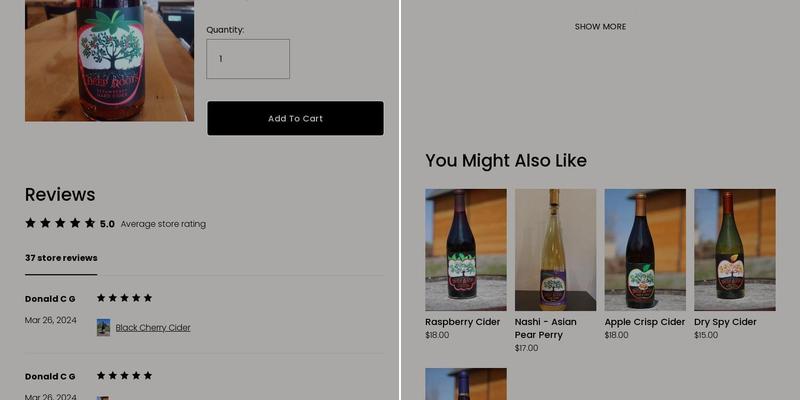Deep Roots Hard Cider Menu