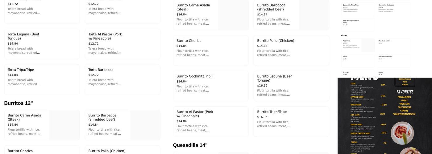 Fernando's Food Truck Menu