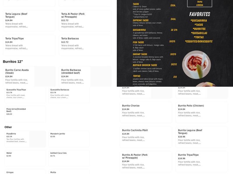 Fernando's Food Truck Menu