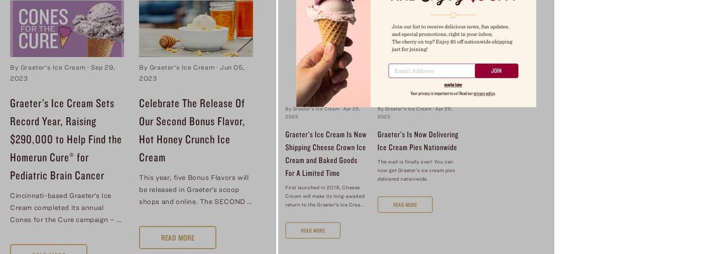 Graeter's Ice Cream Menu