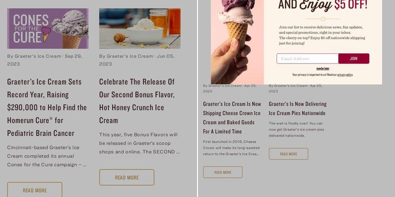 Graeter's Ice Cream Menu