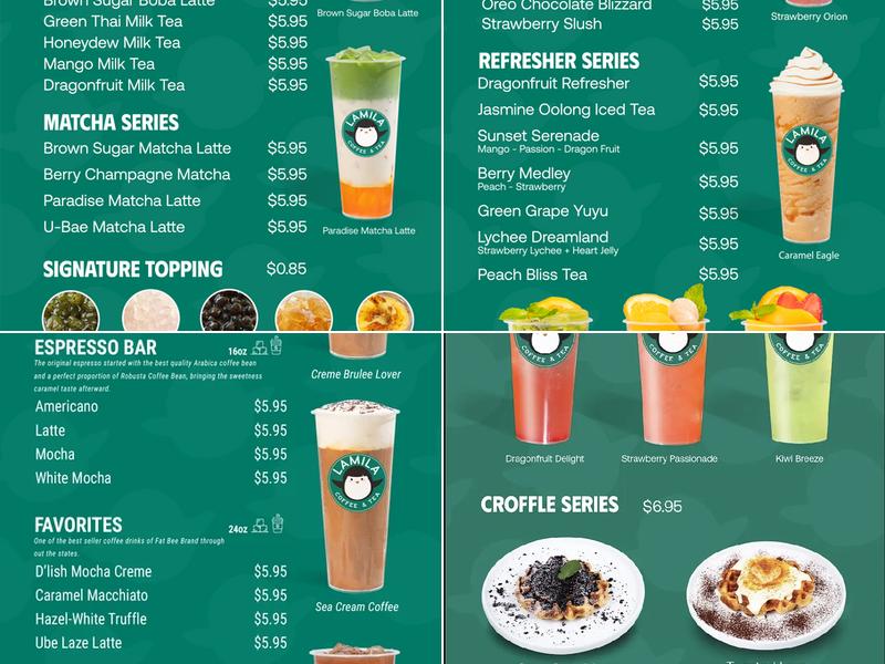 LaMila Cafe Menu