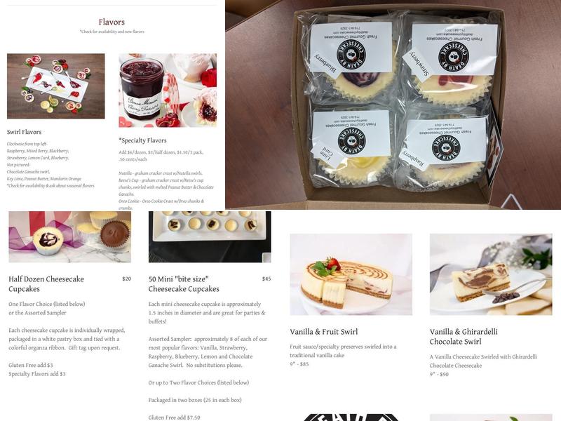 Death By Cheesecake Menu