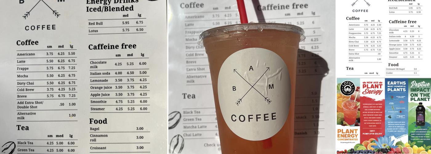 Bam Coffee Menu
