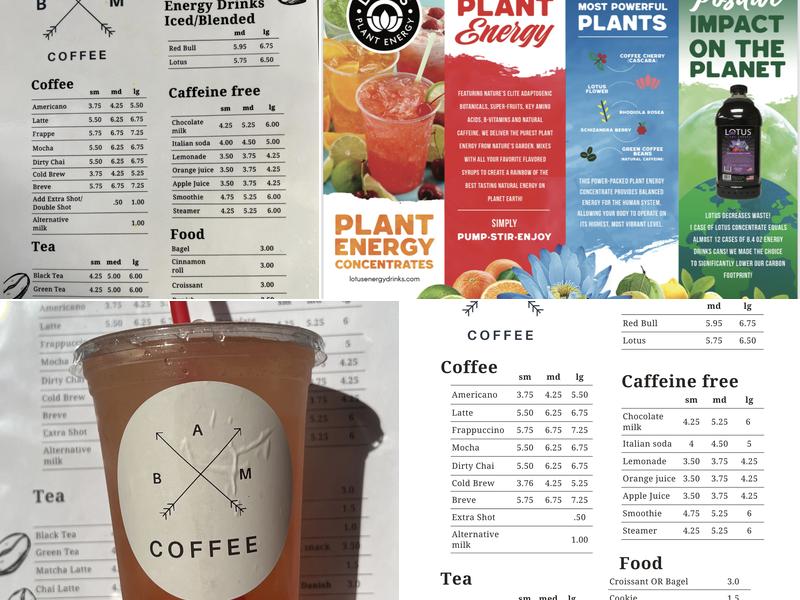 Bam Coffee Menu