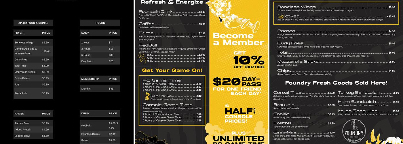 XP 412 Gaming Menu
