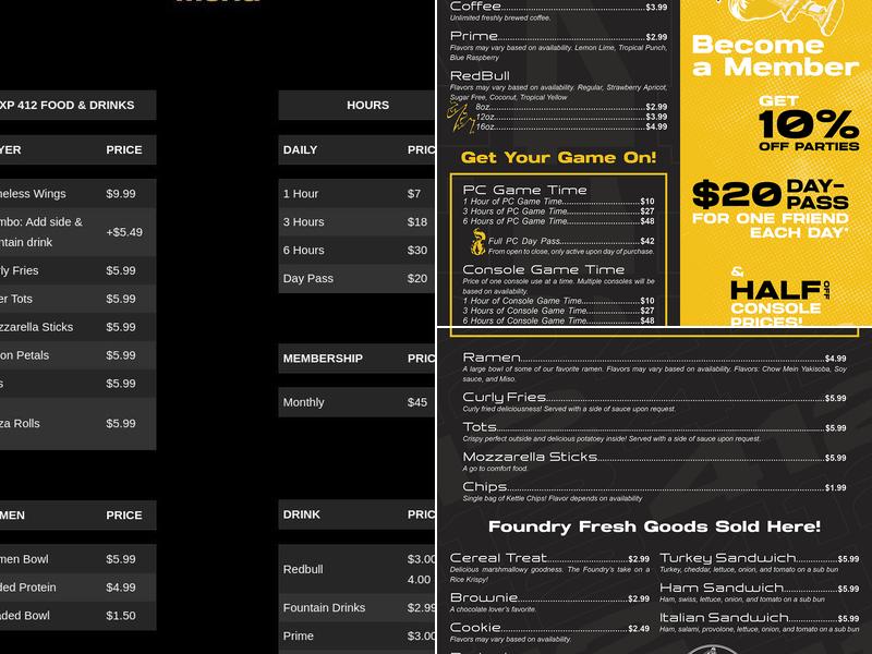 XP 412 Gaming Menu