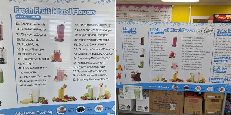 Smoothie & Donut Menu