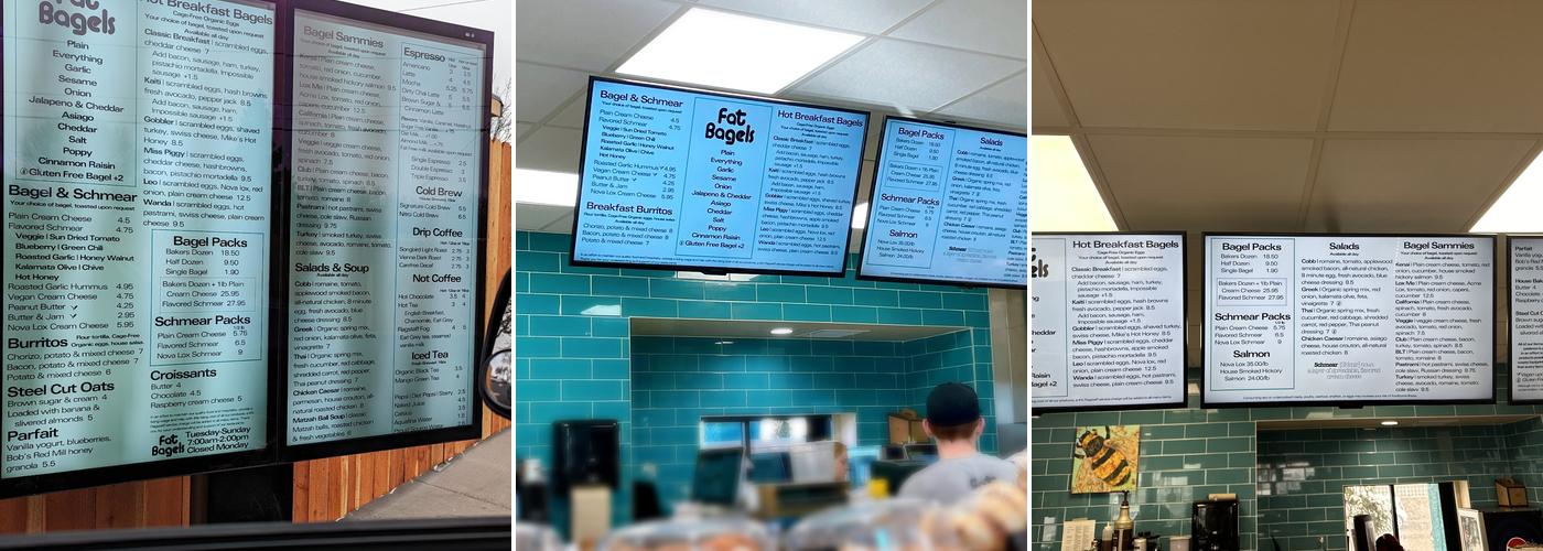Fat Bagels Menu