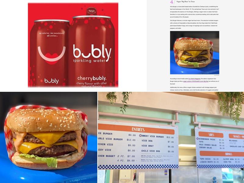 Vice Burger Menu