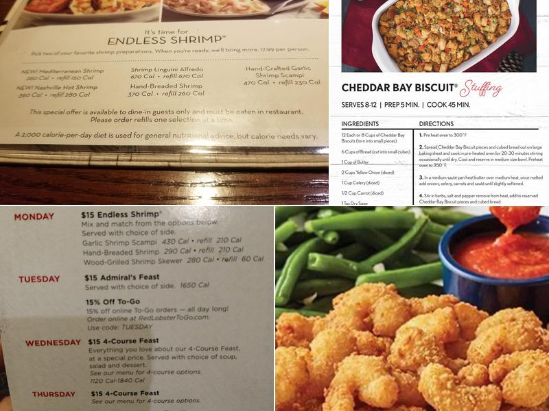 Red Lobster Menu