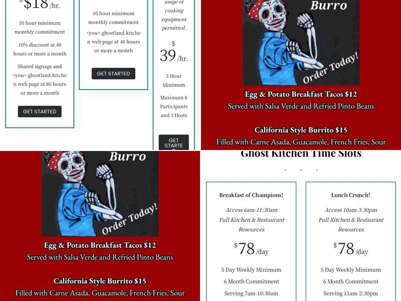 Ghostland Kitchen Menu