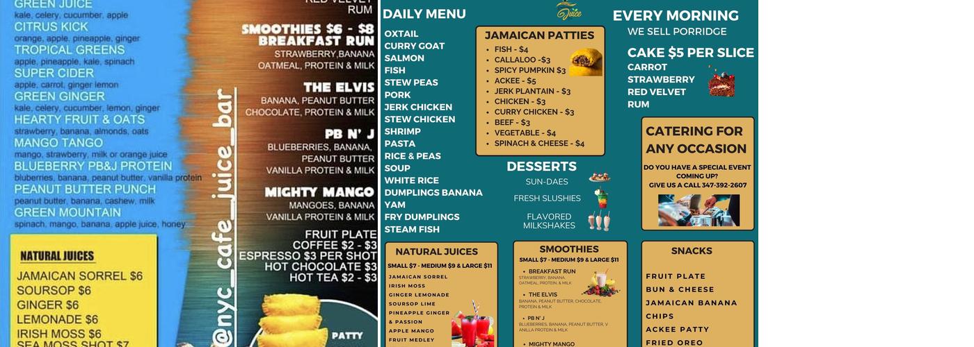 NYC CAFE & JUICE BAR Menu